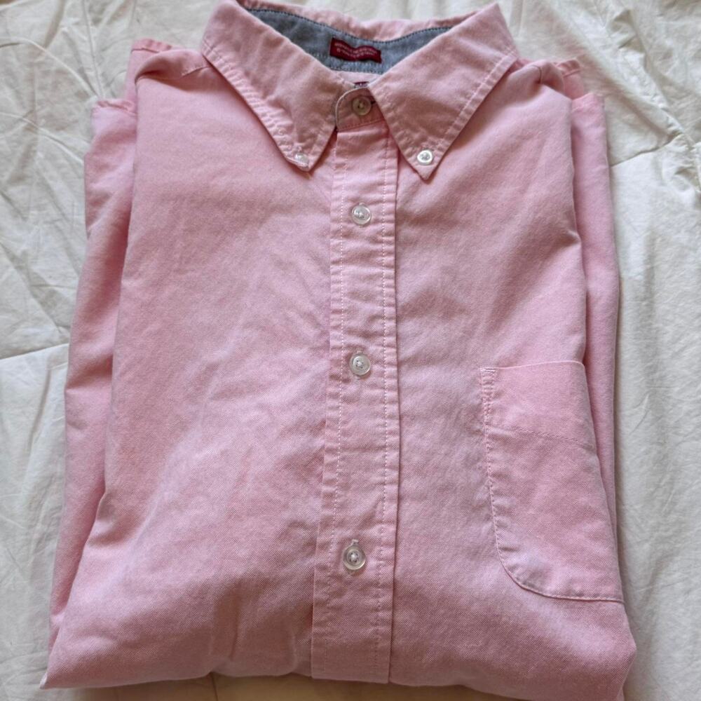 northcrest premiere‎ baby pink button down collared shirt sz XL resort casual